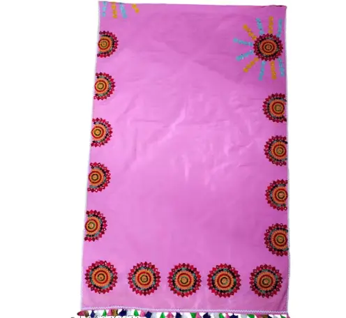 Durga puja special pink mekhela chador